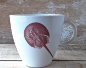 Horseshoe Crab Mug With Sea Horse, 16 oz Coffee Cup, Ready to Ship, Discounted Second