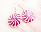SALE - Purple red candy earrings