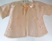 Vintage 40s/50s Pale Peach Pink Infant Baby Jacket - 6 - 12 months TREASURY ITEM