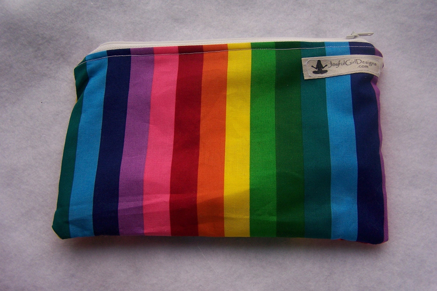 Small Rainbow Stripe Mama Cloth Make Up Wet Bag