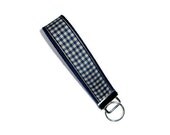 Key fob - Wristlet -Navy Blue cotton webbing - Fathers Day- Free UK postage