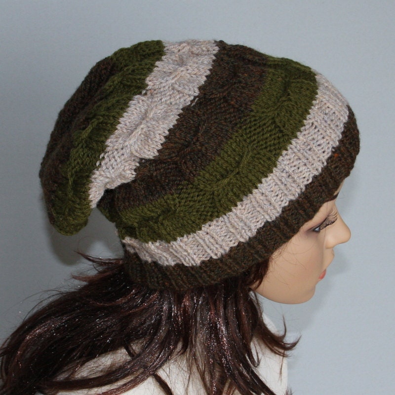 Beautiful Handmade Knit Hat . Colors of the Earth Beanie.  Choose your colours.