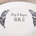 Personalized Wedding Plate - Hand Illustrated feathers and name personalization