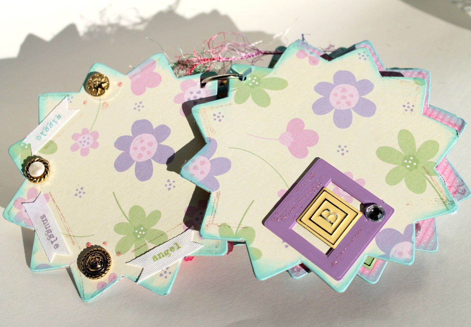 Baby Girl Scrapbook Album, Photo Journal, Altered Journal, Memory Book, ASSEMBLED and Ready for Your Photos