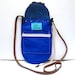 Crossbody,Shoulder, Sling Bag in Grey Gray with Cowhide Leather Strap and Leather Rain Drops & Cloud, Navy Nubuck Flap