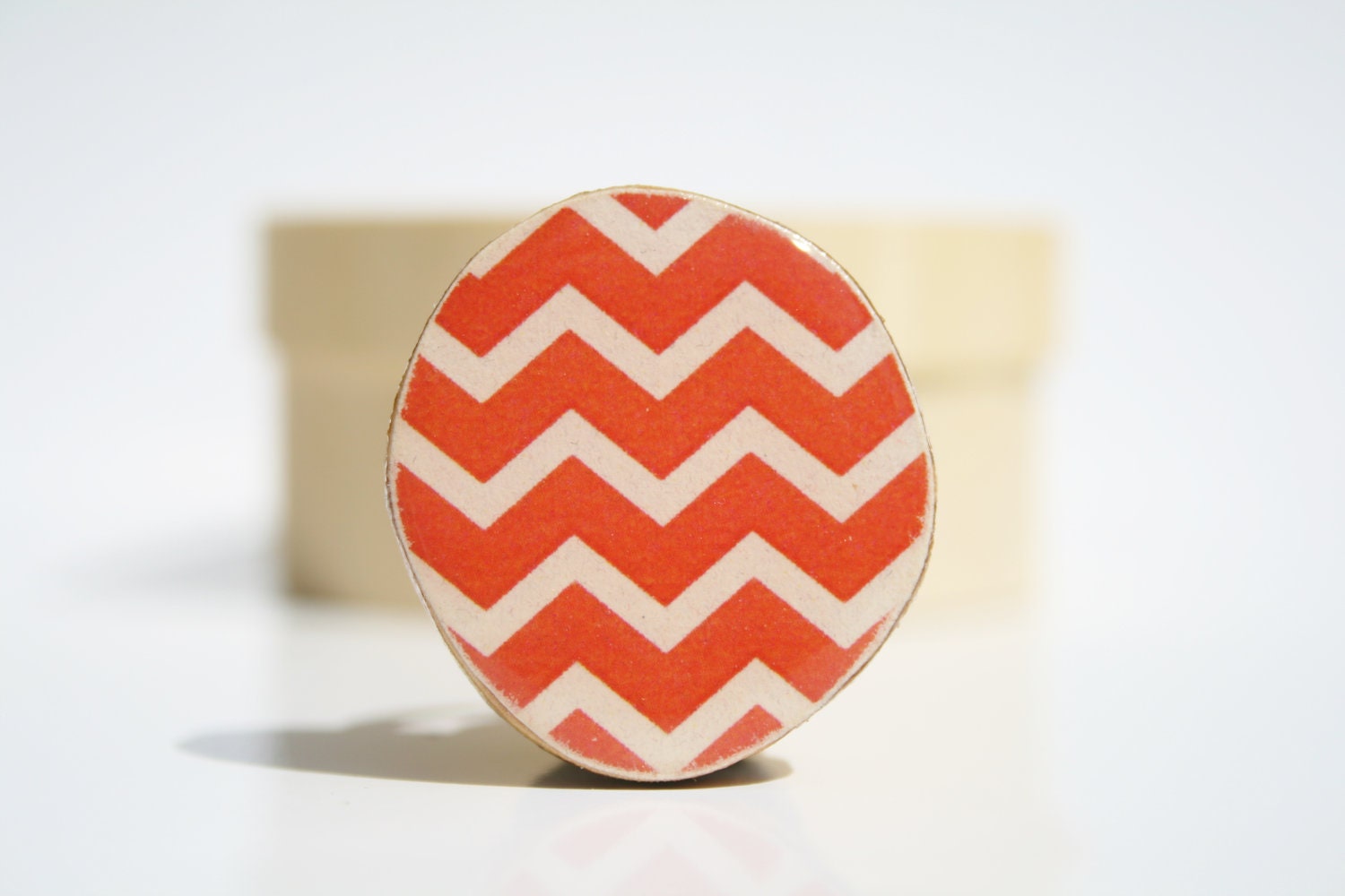 Chevron Cocktail Ring tangerine tango adjustable ring fall fashion Starlight Woods Chunky ring Chevron jewelry eco friendly wood ring