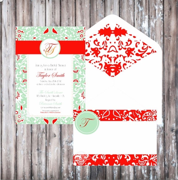 TANGERINE TANGO Bridal Shower Invitation - TANGERINE Party Invitation - Tangerine and Acqua printable invitation Il_570xn