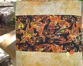 14" x 14" PILLOW COVER - Peaceful Orange Koi Goldfish Pond Garden Nature Fine Cotton Batiks