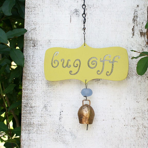 Bug Off Garden Word Bell Wind Chime