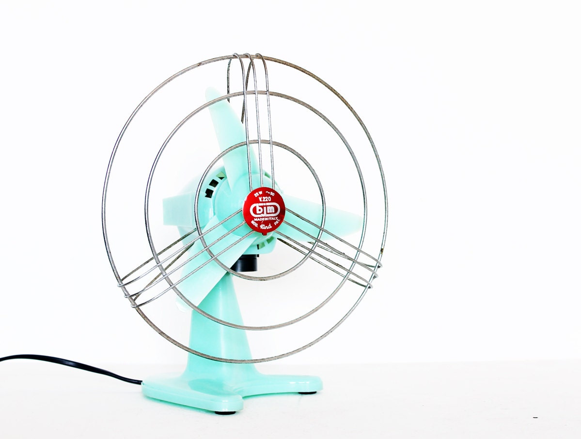 RESERVED /// Vintage retro mint 60s fan by bjm rare italian