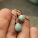 Amazonite copper wire wrap earrings sky blue oxidized antiqued--"Earth and Sky"