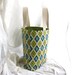Market tote bag in green and blue ikat print. Reversible ikat tote bag. Large 14 x 16 book bag carry all