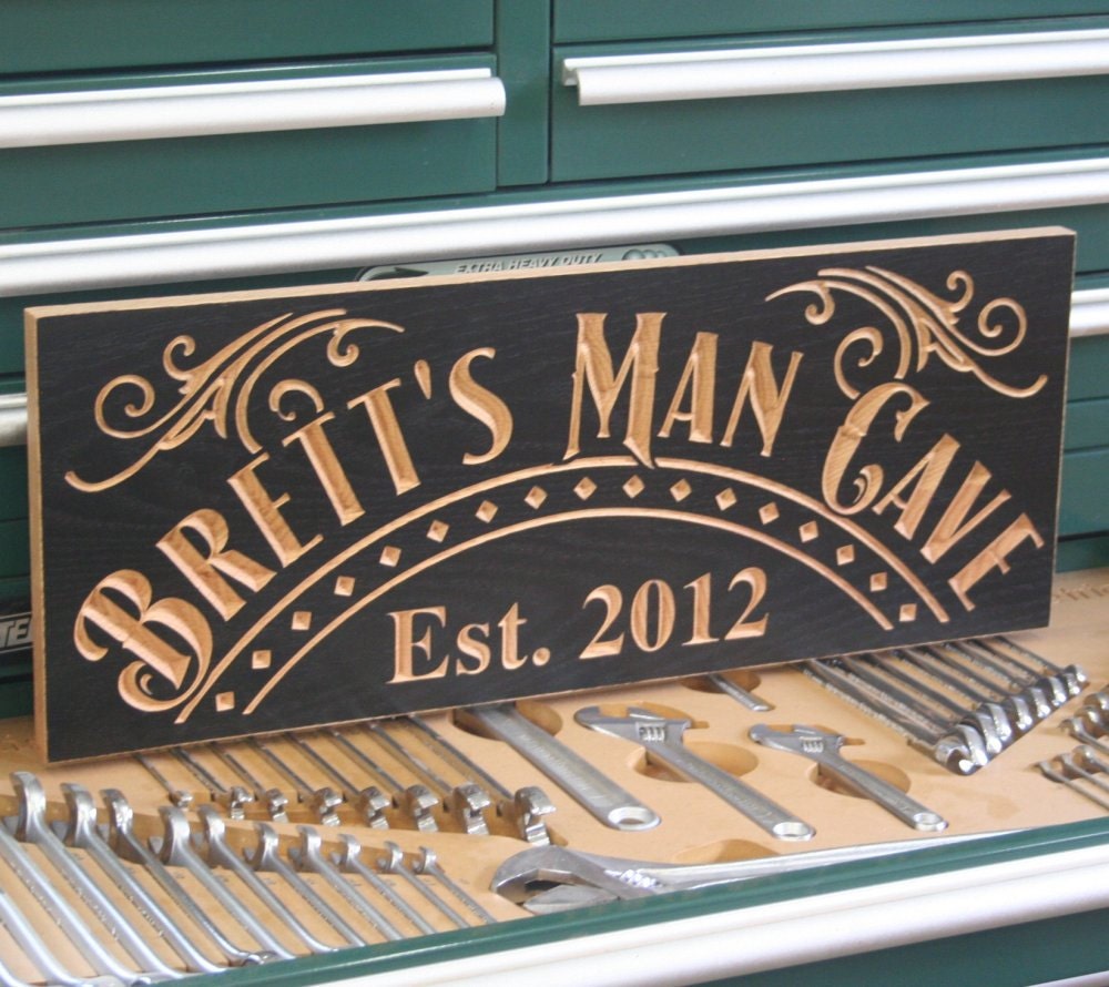 Man Cave Sign: Carved Wooden Signs Diva Den Sign Custom Wood Signs Personalized Wood Sign Business Signage 9x23 GC