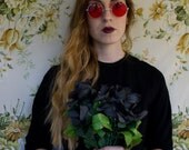 Black Wool Dress - Re-purposed Vintage Dress - Cinched Waist - Gothic Fashion