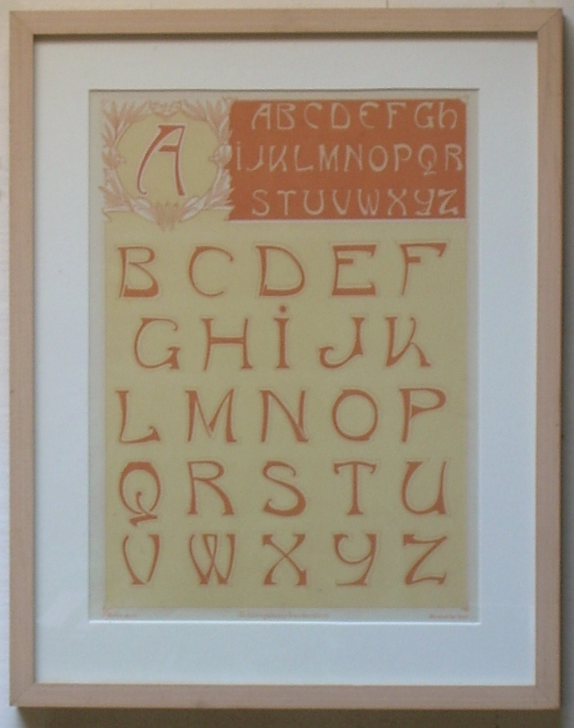 framed original vintage French Art Nouveau poster