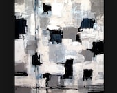 Black and White Acrylic Abstract Painting TITLE: Vertigo 30x40x1.5"