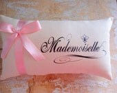 Mademoiselle Pillow, French Decor, Paris, French County Home, Cottage Decor, Home Decor, Decorative Pillow, Housewares