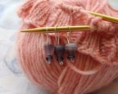Sock Knitting Stitch Markers in Soft Purple Hearts (Set of 3)