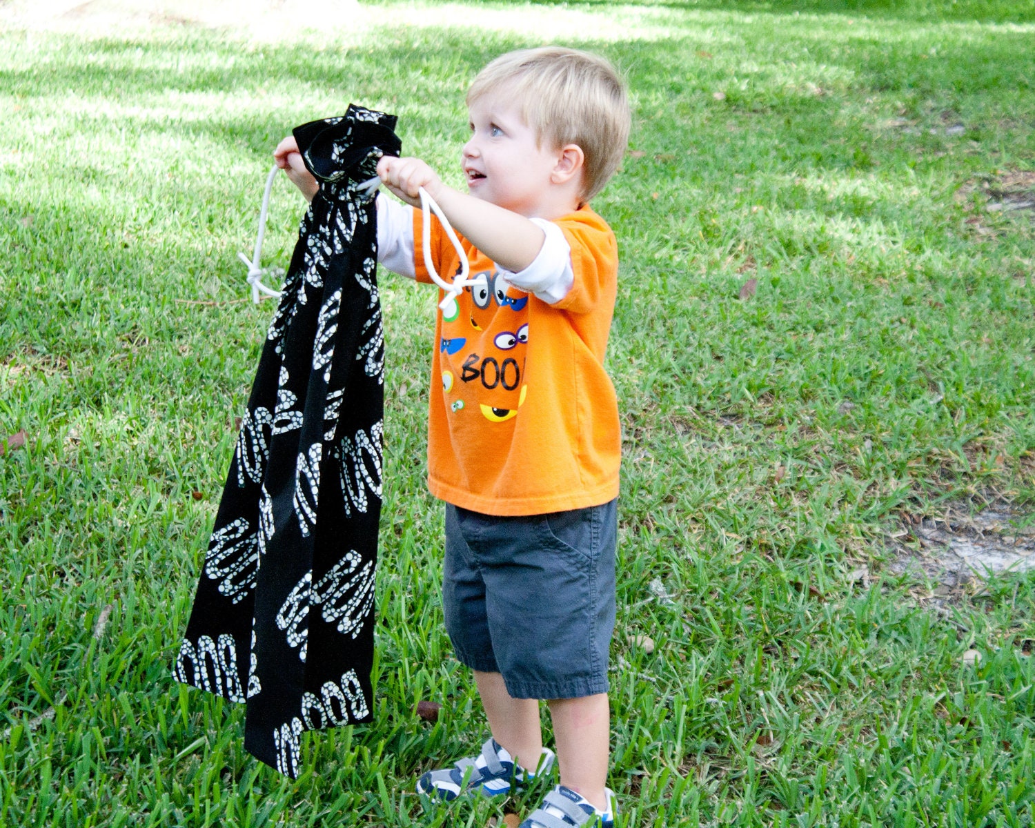 Large Trick-or-Treat "Pillowcase" Candy Sack--Cartoon Witch Print
