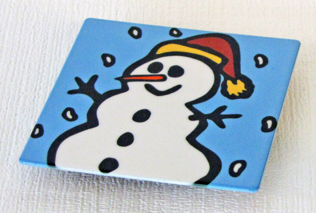 Snowman/Christmas Metal Magnet