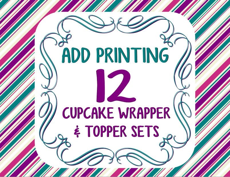 Add Printing and Assembly of Cupcake Topper & Wrapper Sets Il_570xn