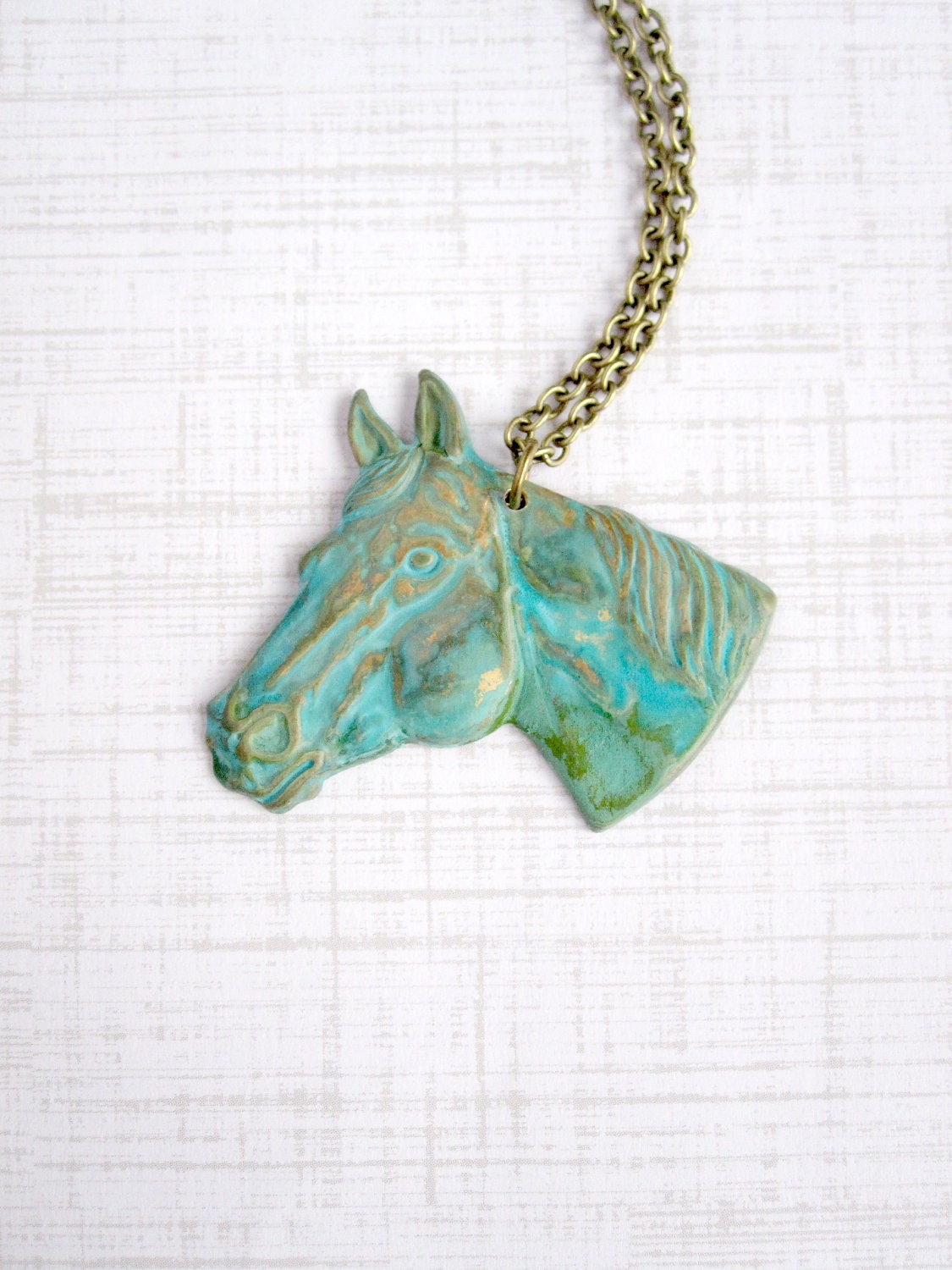 Horse Necklace Verdigris