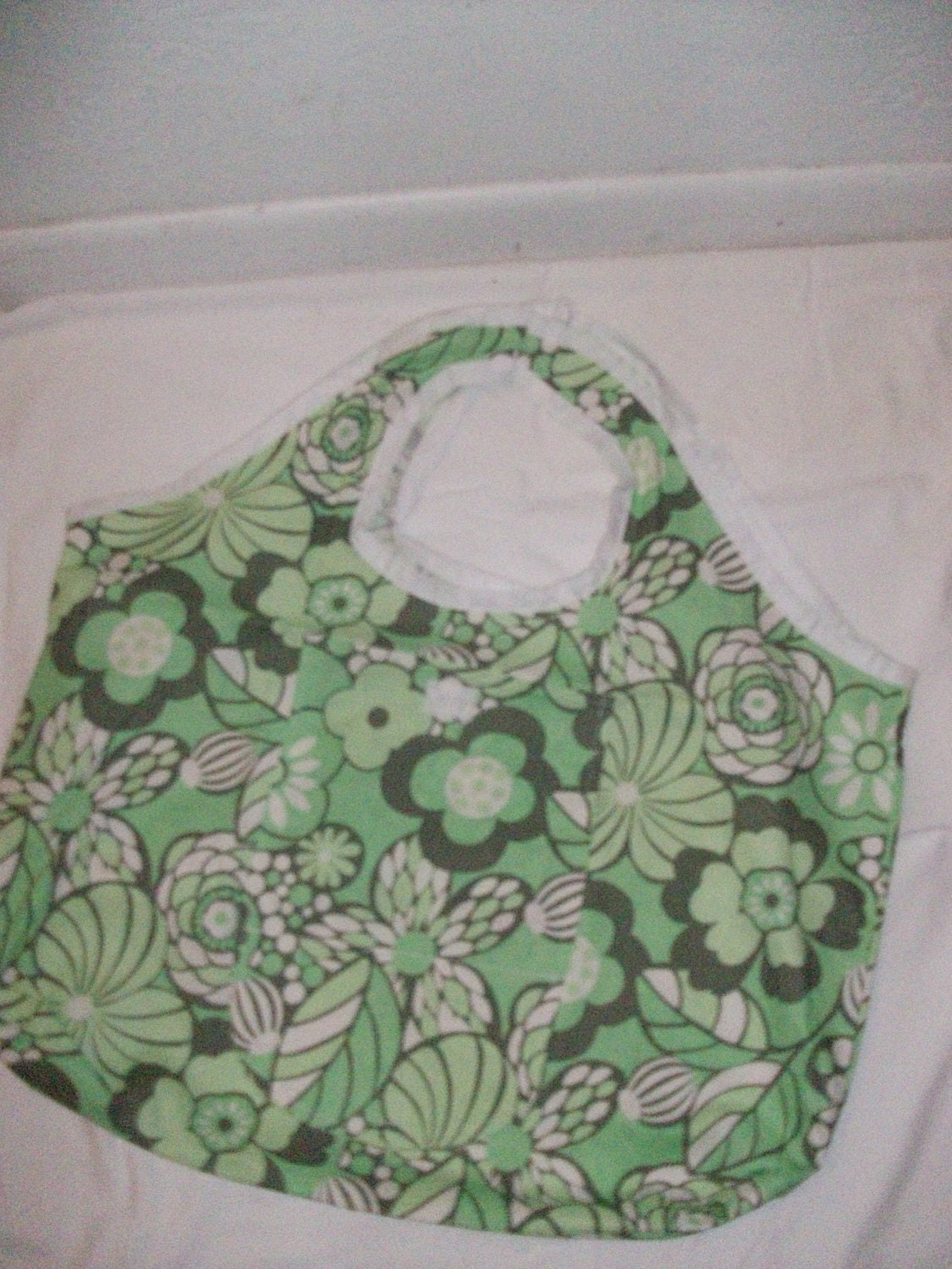 green flower reuseable bag