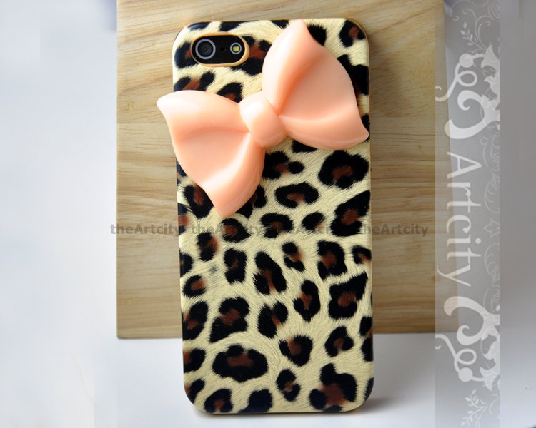 Bow Iphone 5 case, Iphone 5 case, Leopard Iphone 5 Case, Leopard Iphone 5 Case, Bowknot Iphone Case