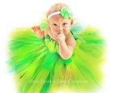 Infant Size Tinkerbell Inspired Tutu Dress - Photo Prop, Halloween Costume - Newborn 3 6 9 12 Months - Disney Tinker Bell Inspired