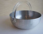 Vintage Mid Century Aluminum and Lucite Serving Bowl