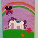 Unicorn Princess Castle wall art, girls room decor, "The Princess and her Castle " 1- 24x18 original canvas, 2- 11x14 original canvas art