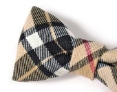 College black and beige plaid bowtie - Baby, toddler boys tie  Kids Clip-On Bow Tie