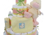 Puddles the Duck Diaper Cake 4 Tier/ Baby Shower & Baby Shower Centerpiece