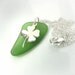 Lucky Jewelry Luckly Charm Necklace Kelly Green Sterling Silver Clover Irish Jewelry Gift for Her