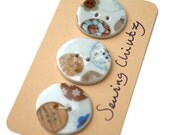 Ceramic Buttons, sewing and button chintz, shabby chic, cottage style, porcelain
