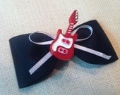 Rock N Roll Guitar Hair Bow Rockabilly Pin up Women and Children