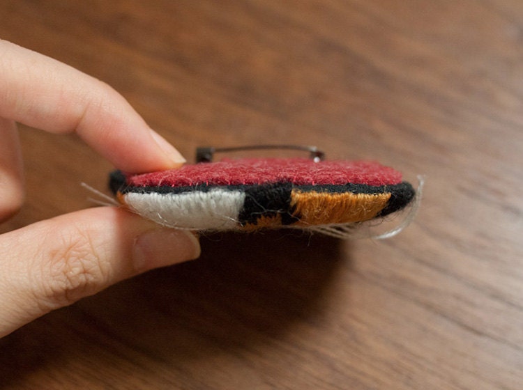 Meme the Cat Embroidery Art Brooch