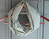 Green & White Buffalo Check Infinity Scarf