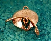 Japanese Illusion pattern- spoke and circle - Medium Handmade copper toggle clasp