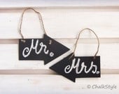 2 Chalkboard Arrow Signs for Wedding Decor -- Rustic Blackboards or Photo Booth Props Double Sided Chalkboards