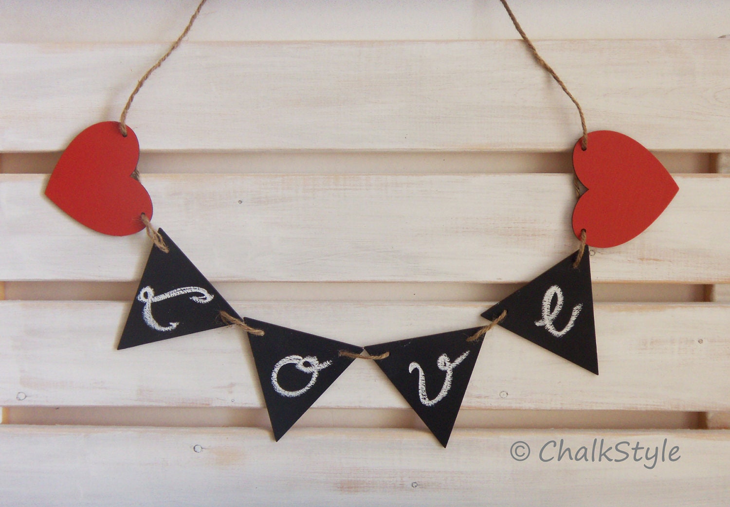 CHALKBOARD BANNER Sign Wedding Bunting Garland Love Banner Wedding Decoration Valentines Photo Prop Set of 6 Chalkboard Signs Il_570xn
