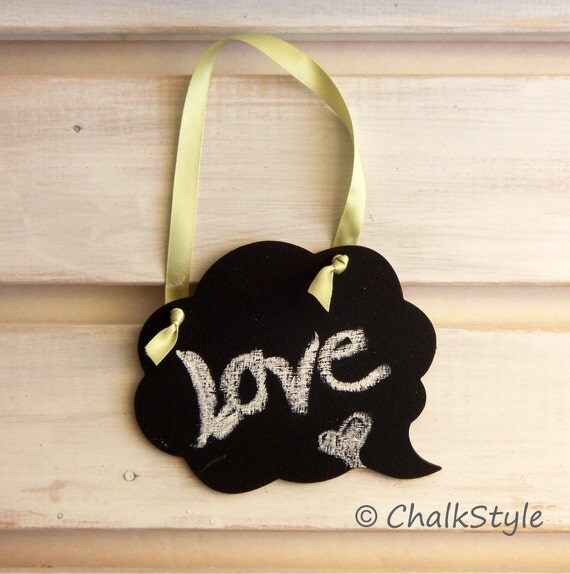 Small Chalkboard Cloud Speech Bubble Wedding Decorations, Small Photo Props, Tags, Table Numbers - Reusable Rewritable, Wedding Decor Il_570xn