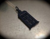 UK Police Phone Booth Blue Charmed Interpreted Necklace