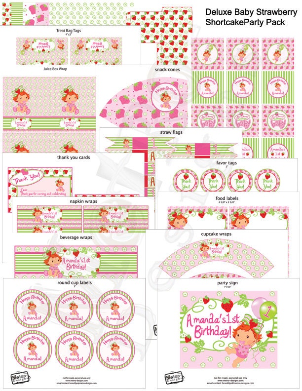 Baby Strawberry Shortcake - Deluxe Party Kit Il_170x135