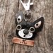 Keychain ID Key Chain Tag Boston Terrier Breed Dog Pet Lover Copper Aluminum Custom Rivets Stamped