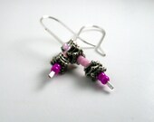 shades of pink star dangles , unique , cute and hypoallergenic
