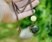 Let's Travel the World --Actual Spinning Globe Necklace