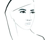 Azul Portrait Illustration 8.5 x 11 Print