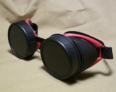 Fluorescent PINK SCIENTIST GOGGLES Welding Hot Pink Scientist Cyber Punk Optic Conductor Gothic Rave Biker