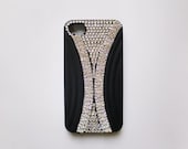 Sparkling clear crystal custom hard plastic and rubber protective iPhone 4 case